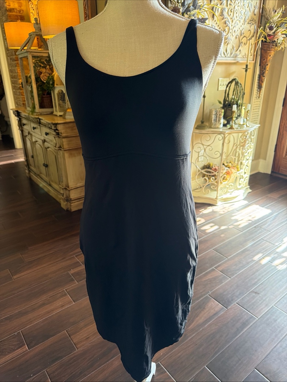 Flexees Black Shapewear Dress Size M Adjustable Straps 1264 Compression Waist